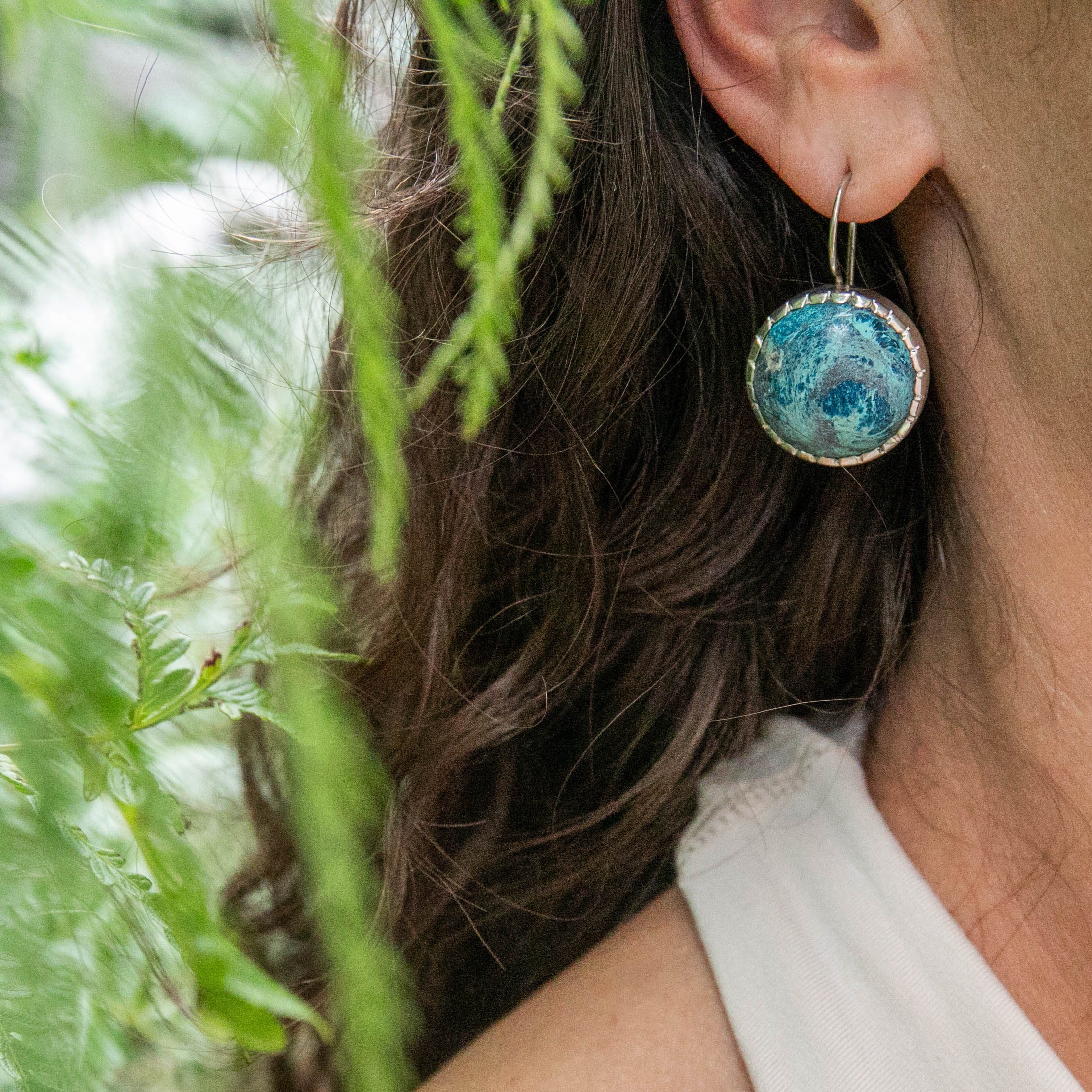 •SHATTUCKITE SPEAR TEAR• silver dangle earrings