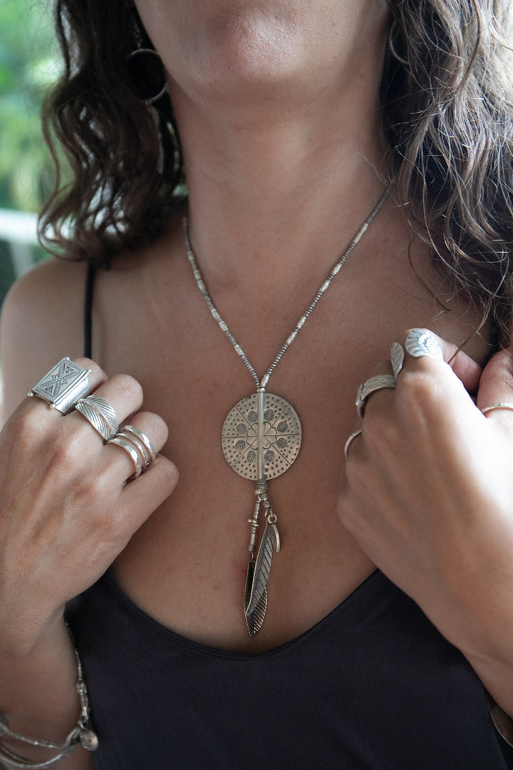 Hill Tribe Silver Dreamcatcher Tribal Necklace