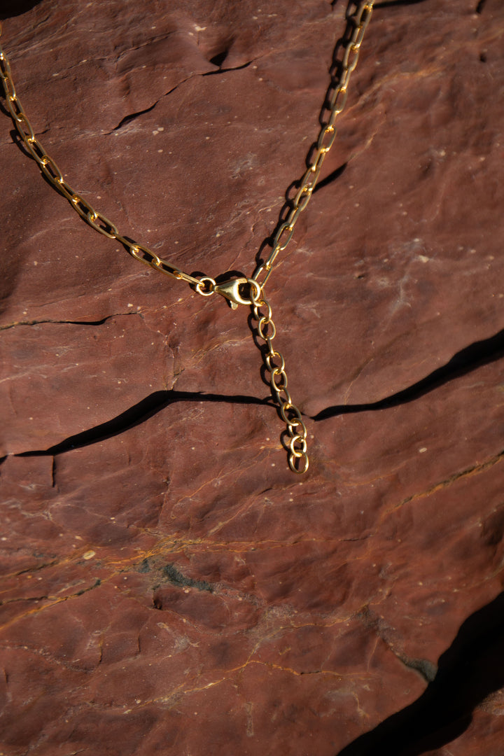 Statement Tigers Eye Pendant on Gold Plated Sterling Silver Chain Setting