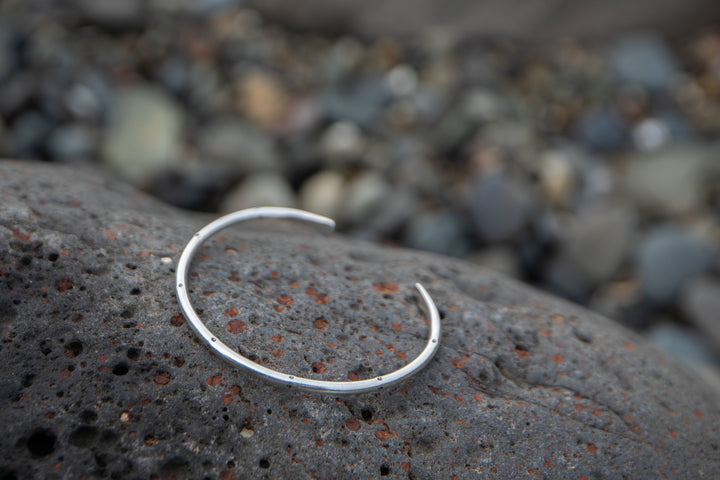Thai Hill Tribe Silver Printed Bangle