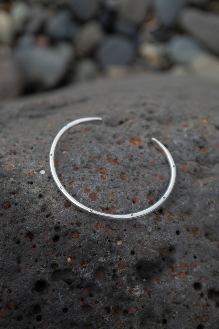 Thai Hill Tribe Silver Printed Bangle