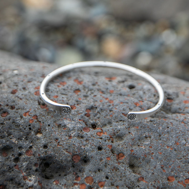 Thai Hill Tribe Silver Printed Bangle