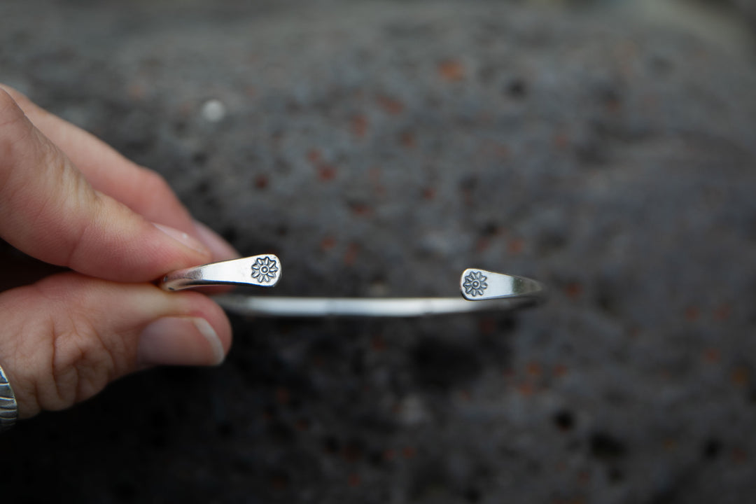 Thai Hill Tribe Silver Printed Bangle