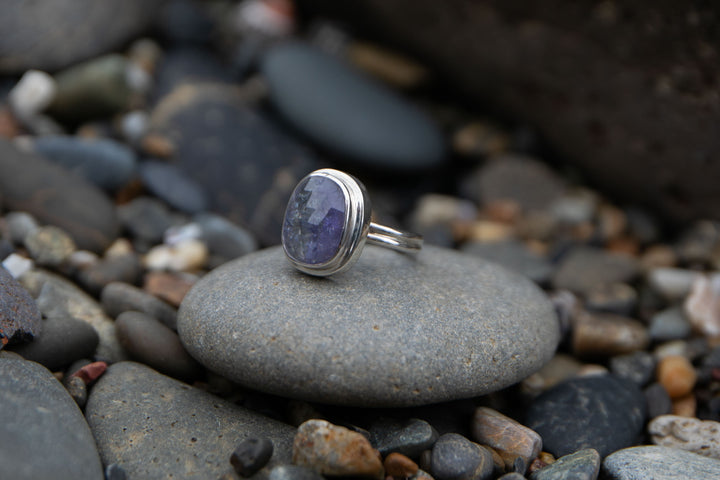 Rare Green Tanzanite Ring - Size 6.5 US