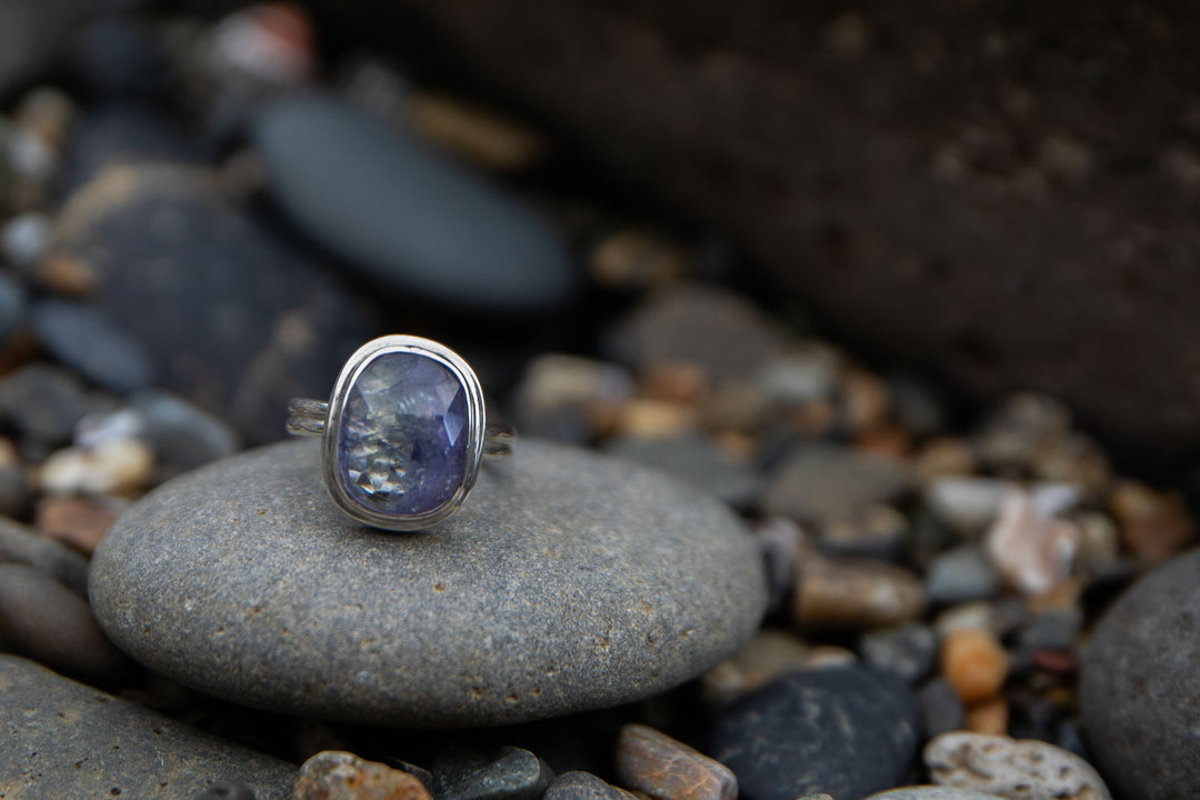 Rare Green Tanzanite Ring - Size 6.5 US