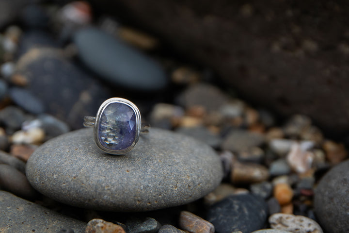 Rare Green Tanzanite Ring - Size 6.5 US