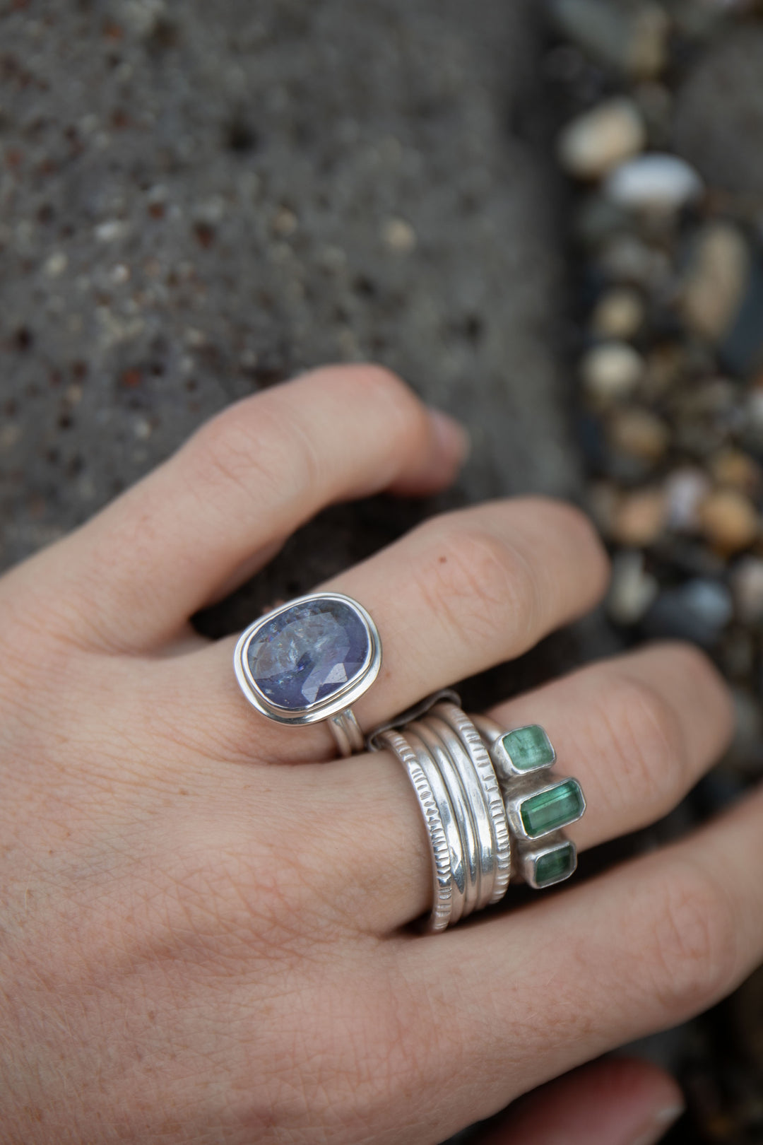 Rare Green Tanzanite Ring - Size 6.5 US