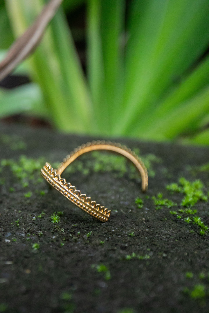 Decorative Gold Plated Sterling Silver Bangle