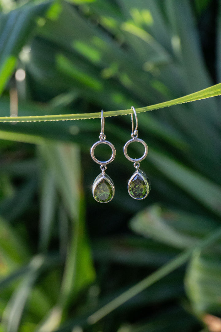 Peridot Teardrop Earrings in Sterling Silver