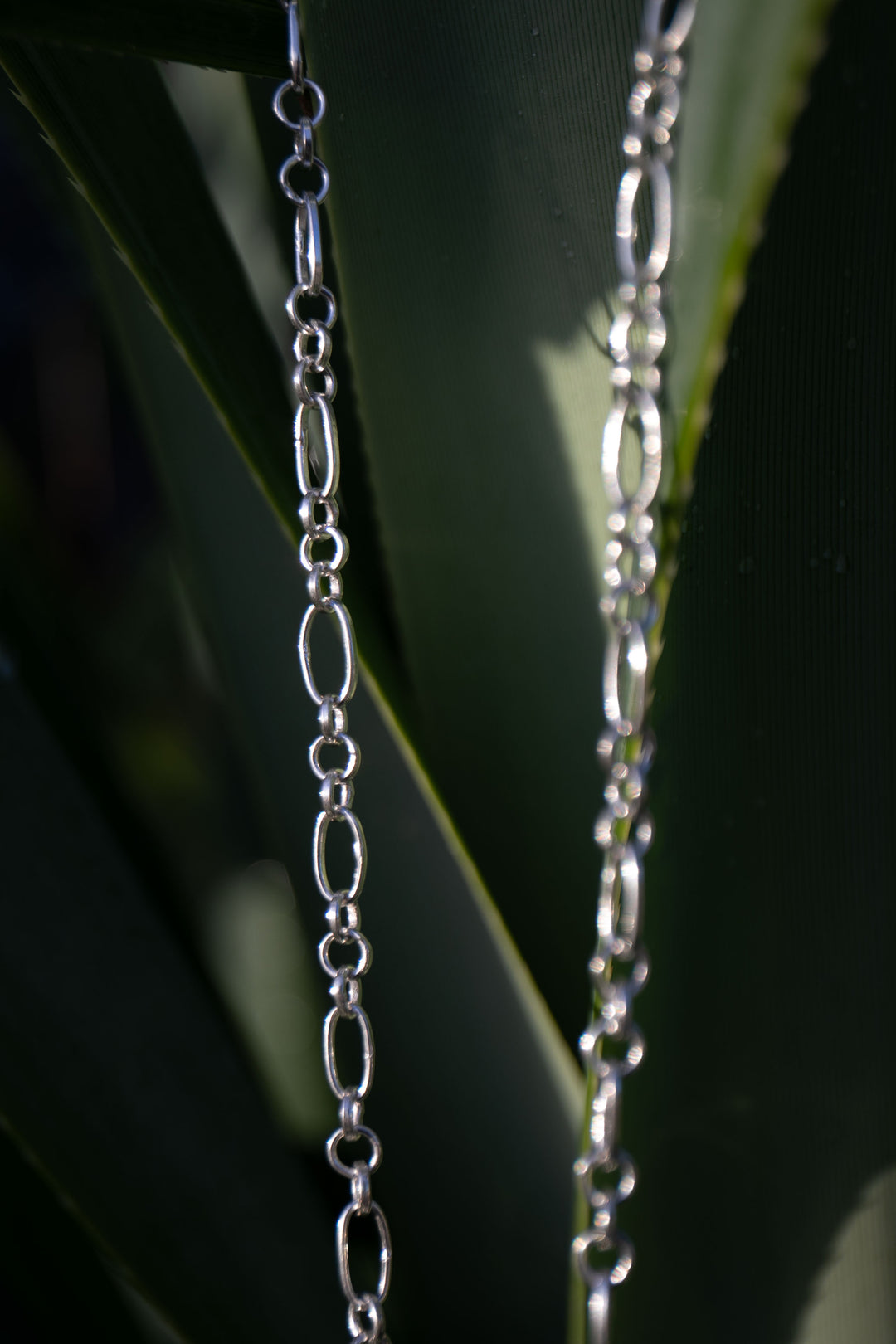 Round Labradorite Pendant on Sterling Silver Link Chain Necklace