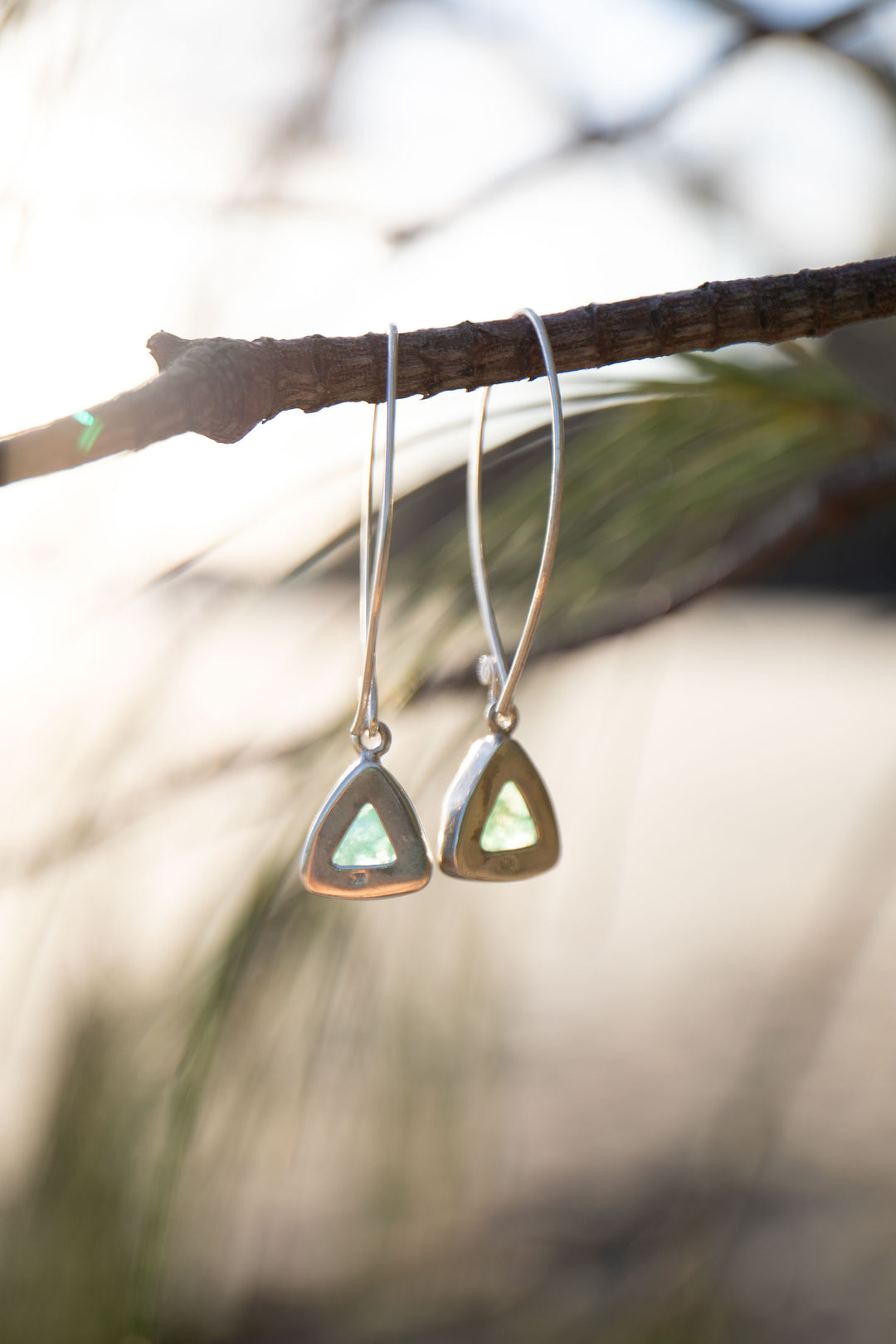 Emerald and Thai Hill Tribe Silver Earrings