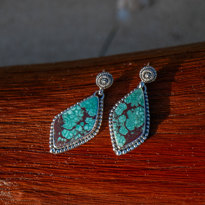 turquoise-stud-drop-earrings