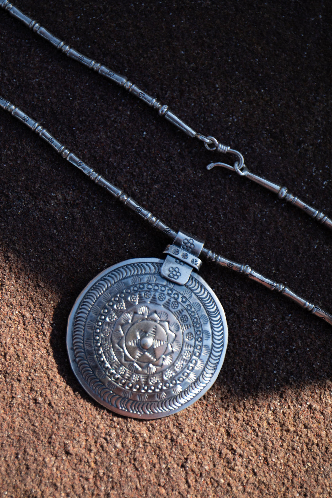 Large Printed Beaded Thai Hill Tribe Silver Chain for Pendants