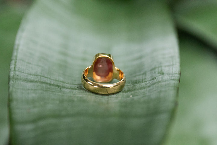 Reserved for Mimi*** Faceted Pink Tourmaline Ring in Gold Plated Sterling Silver - Size 9 US