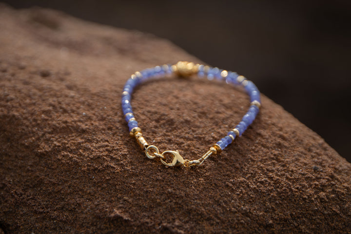 Tanzanite and Gold Vermeil Beaded Bracelet