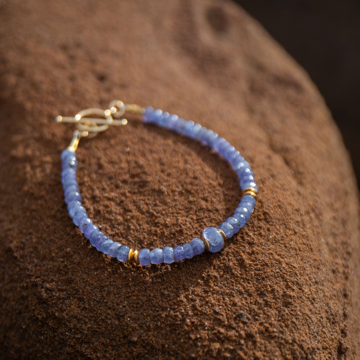 Tanzanite and Gold Vermeil Beaded Bracelet