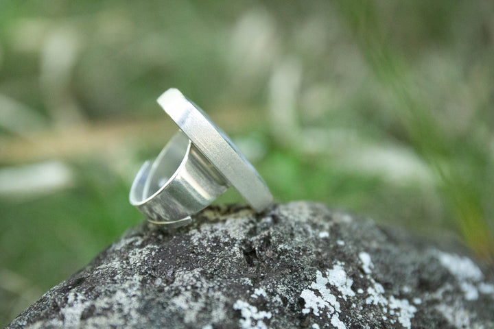 Statement Ocean Jasper Ring with Adjustable Band