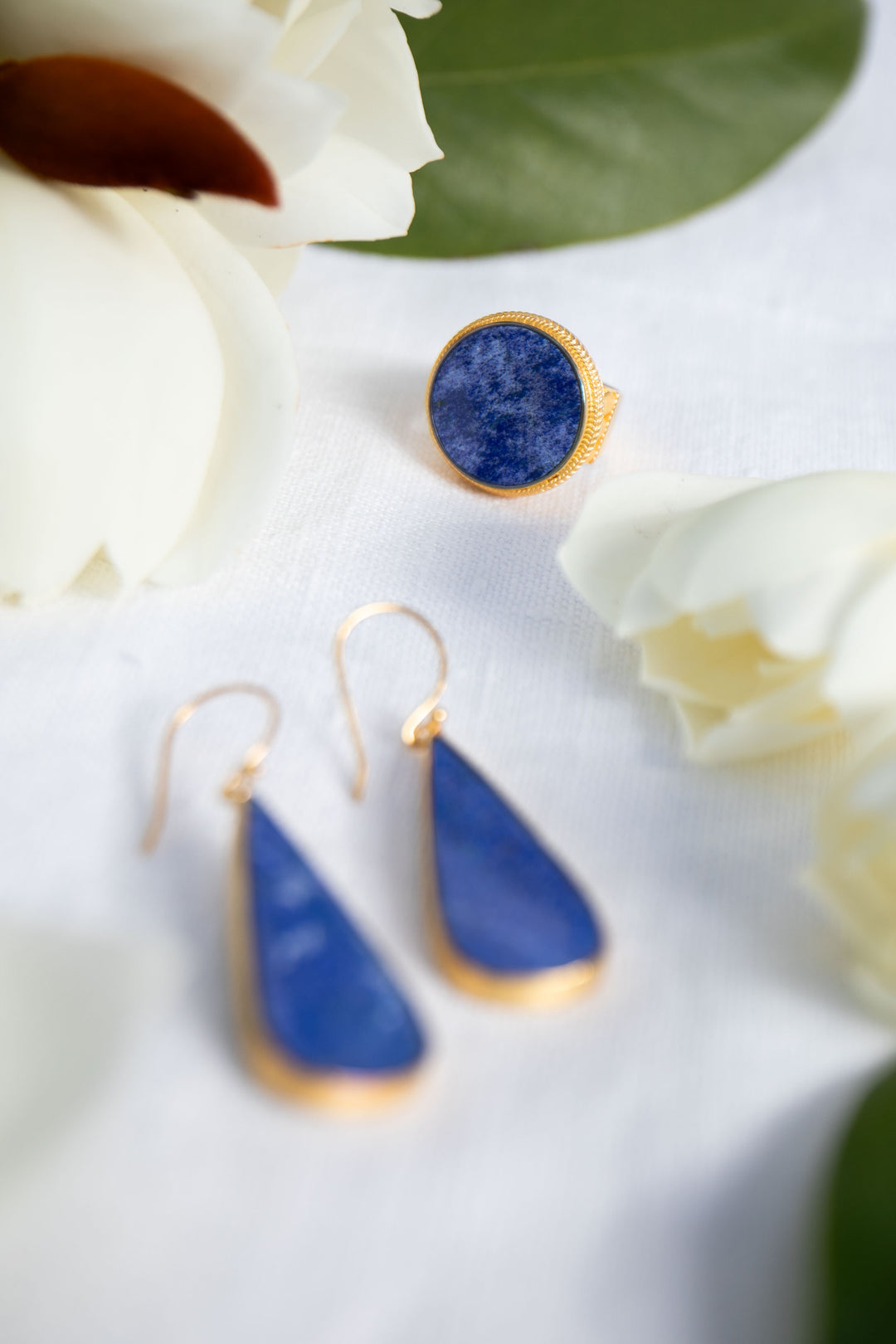 Lapis Lazuli Earrings in 24k Gold Plated Sterling Silver