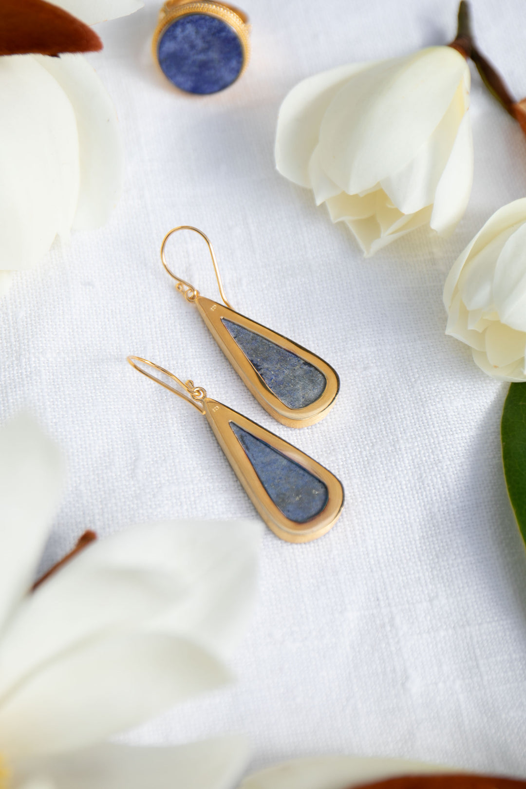 Lapis Lazuli Earrings in 24k Gold Plated Sterling Silver