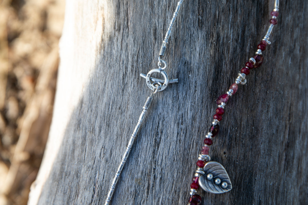 Ruby and Pink Tourmaline Necklace with Hill Tribe Silver