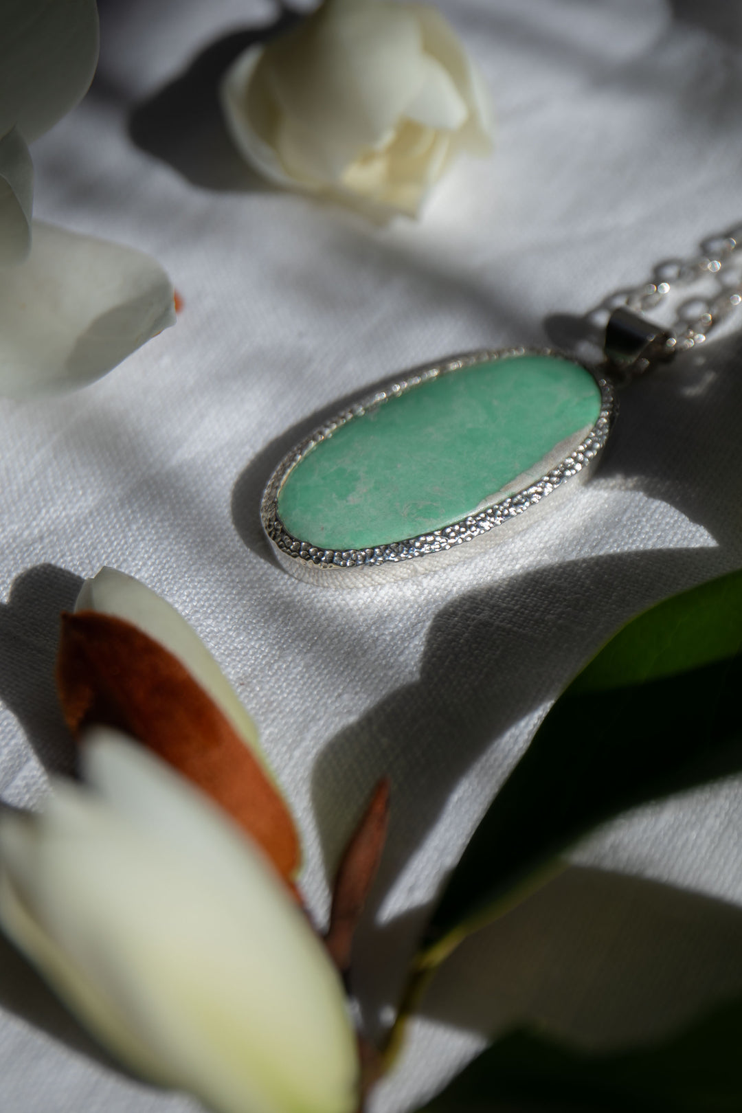 Statement Variscite Pendant in Bezel Sterling Silver Setting