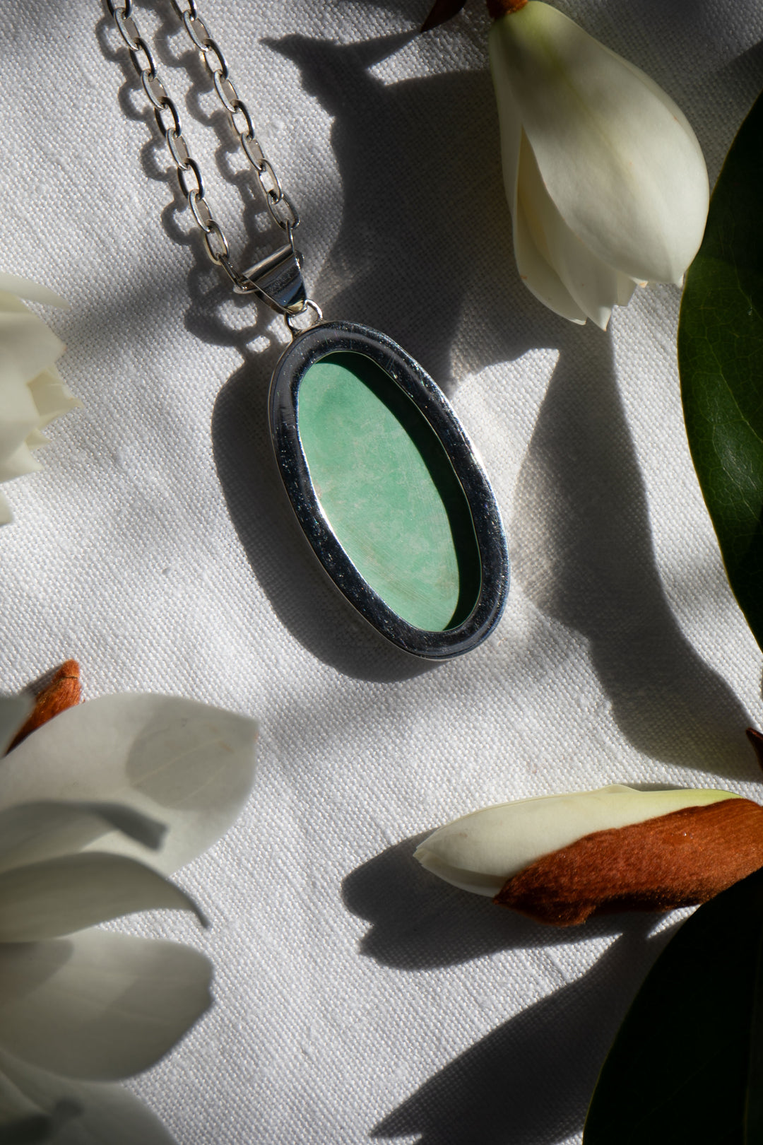 Statement Variscite Pendant in Bezel Sterling Silver Setting