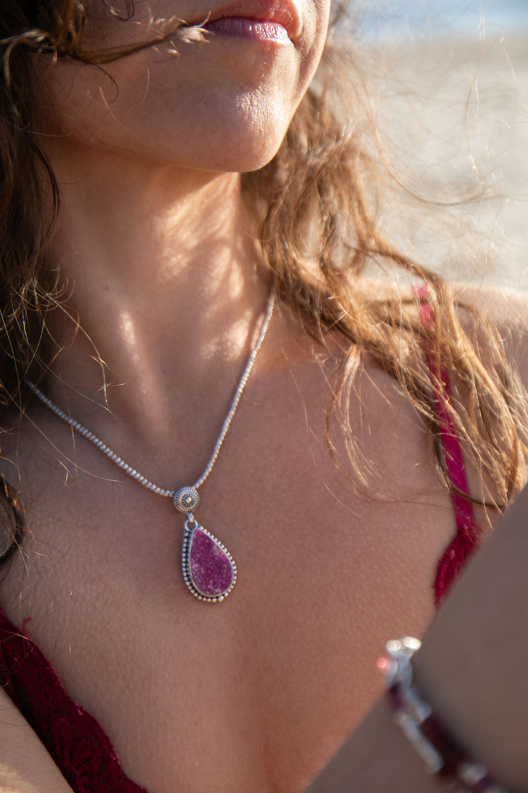 Cobalto Calcite Pendant in Unique Sterling Silver