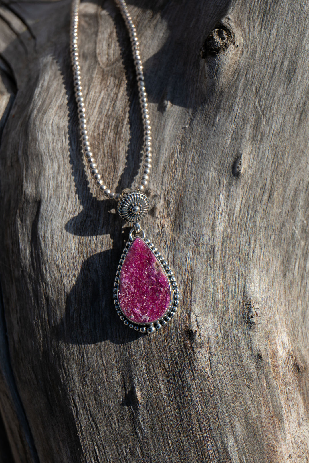 Cobalto Calcite Pendant in Unique Sterling Silver