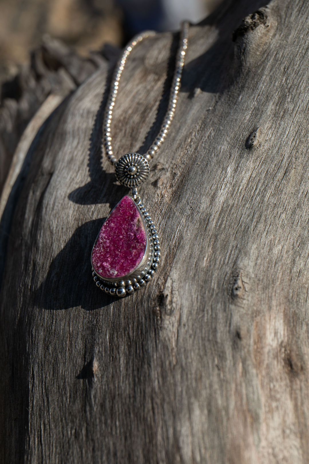 Cobalto Calcite Pendant in Unique Sterling Silver