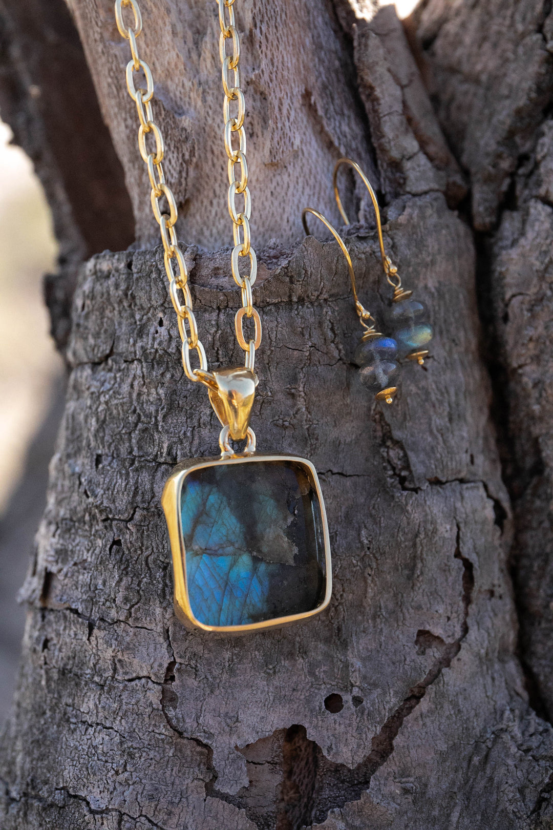 Reserved for Mimi** Labradorite Pendant set in Gold Plated Sterling Silver