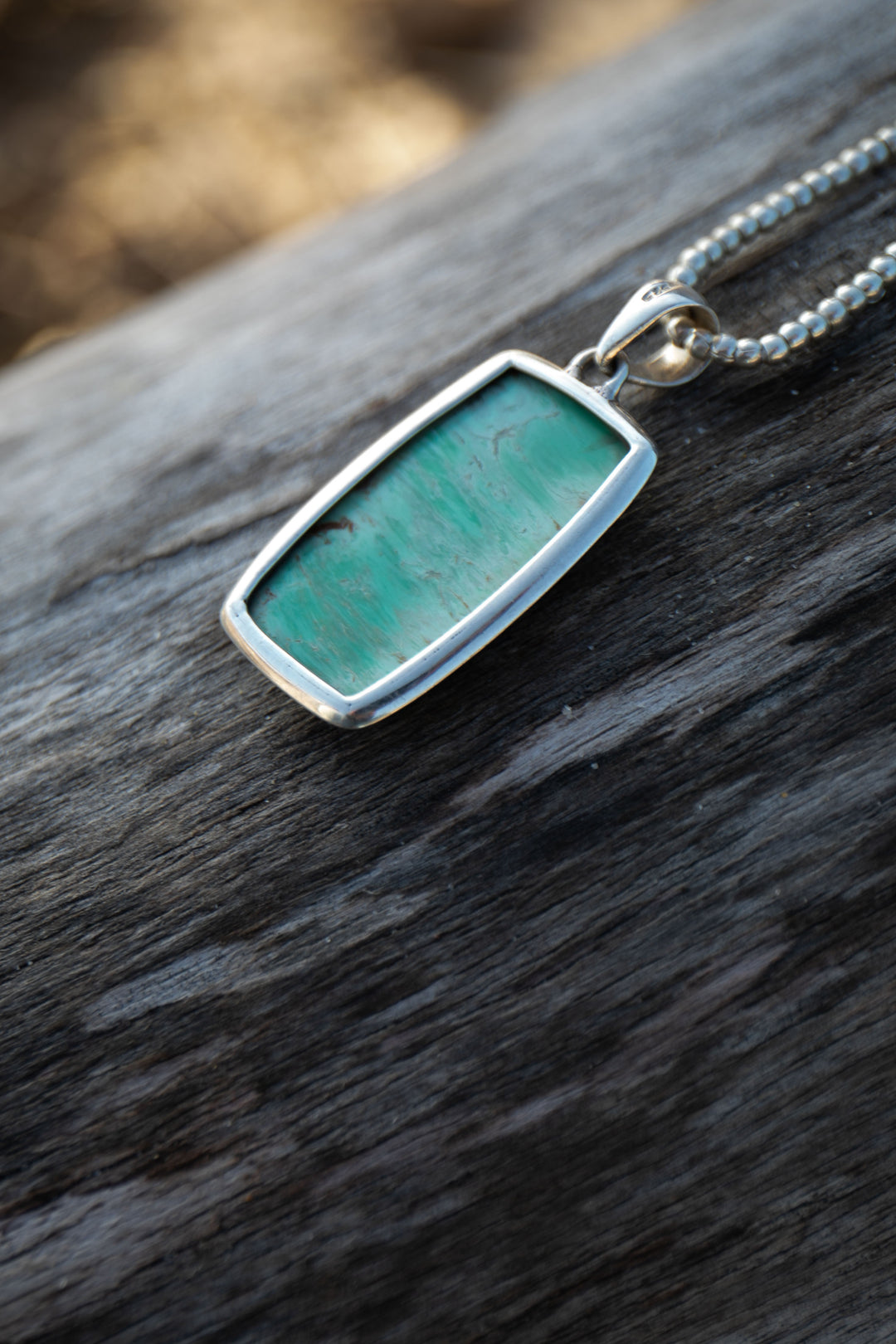 Statement Variscite Pendant in Bezel Sterling Silver Setting