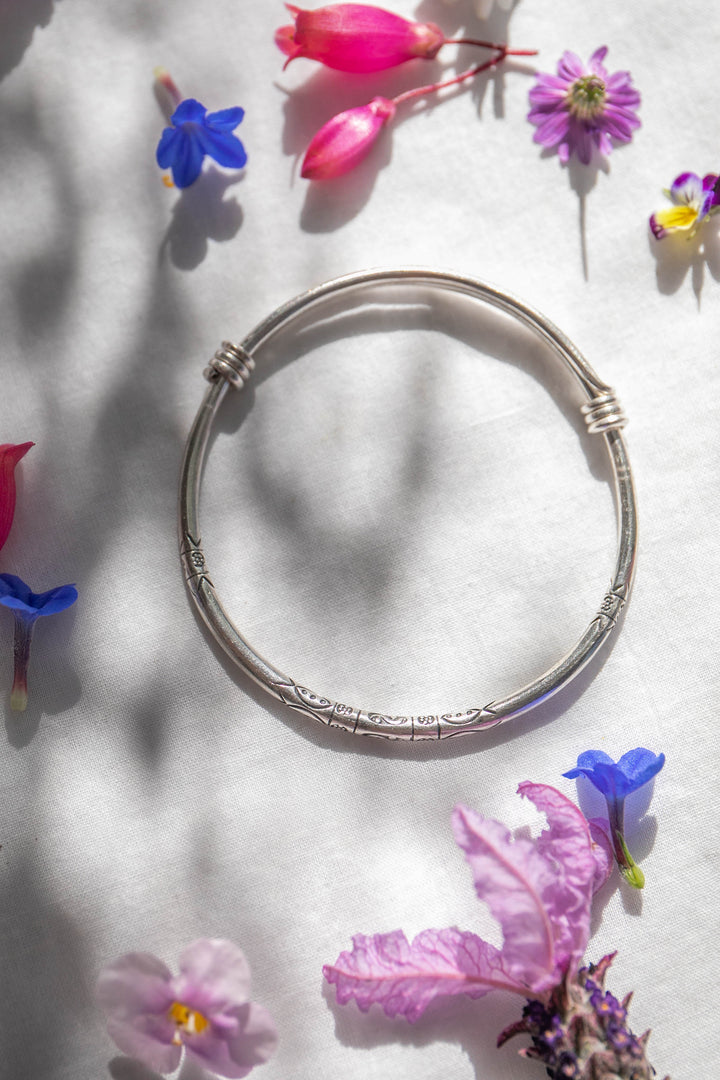 Thai Hill Tribe Silver Adjustable Bangle