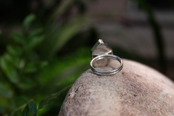 Herkimer Diamond Ring in Sterling Silver - Size 7.5
