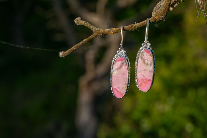 Reserved for Burcu *** Cobalto Calcite Earrings in Tribal Sterling Silver