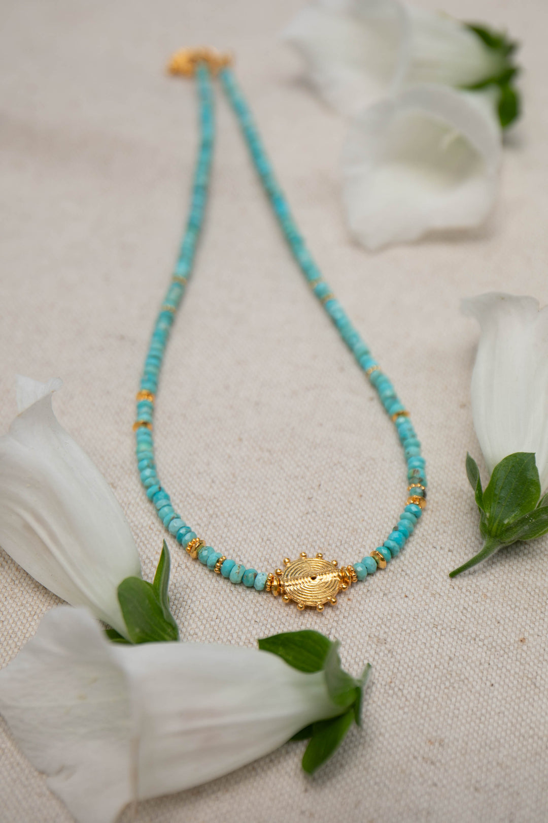 Arizona Turquoise and Gold Vermeil Choker Necklace