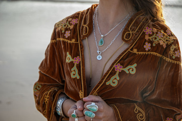 Peruvian Opal Pendant in Beaten Sterling Silver Setting