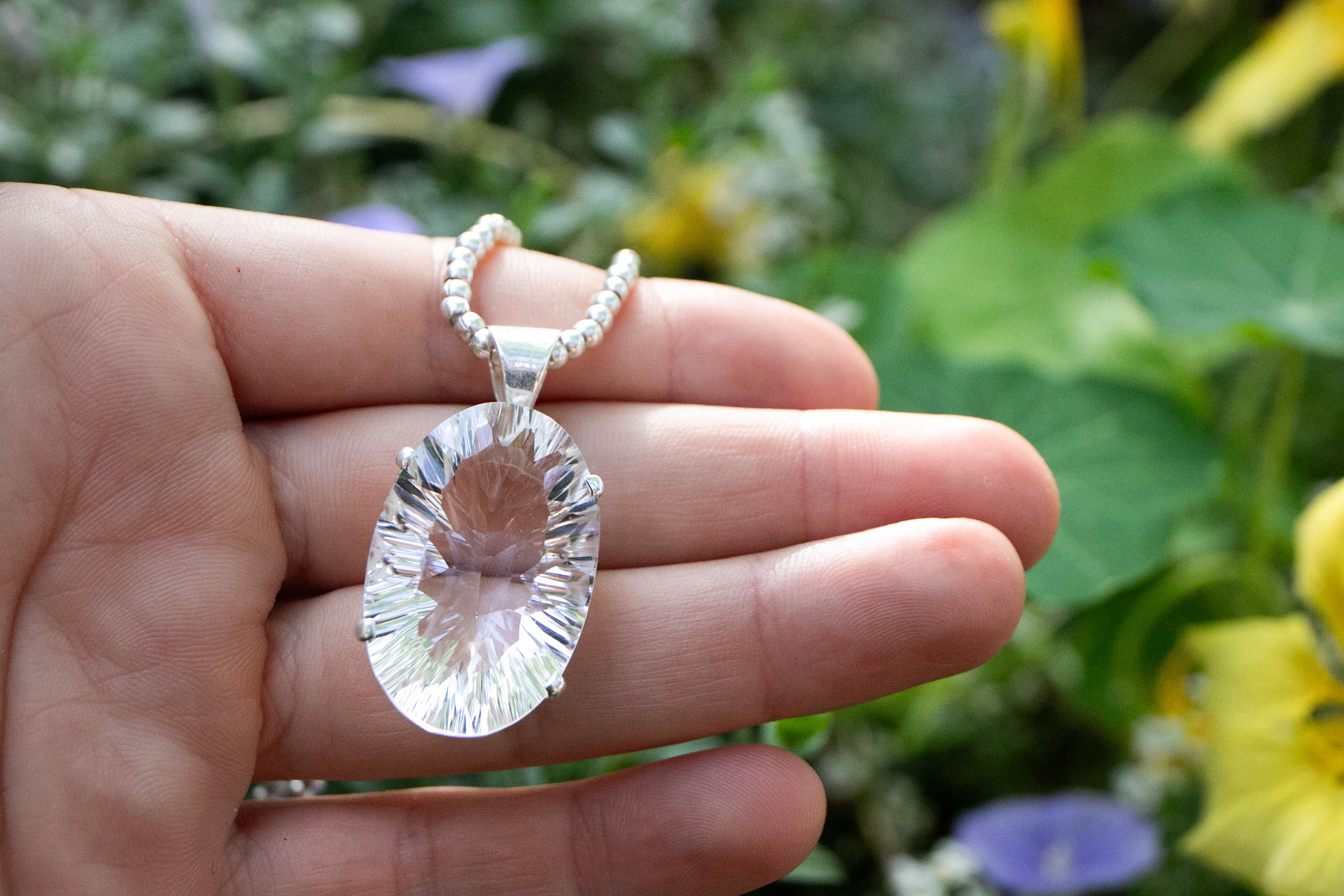 Clear shop crystal necklace