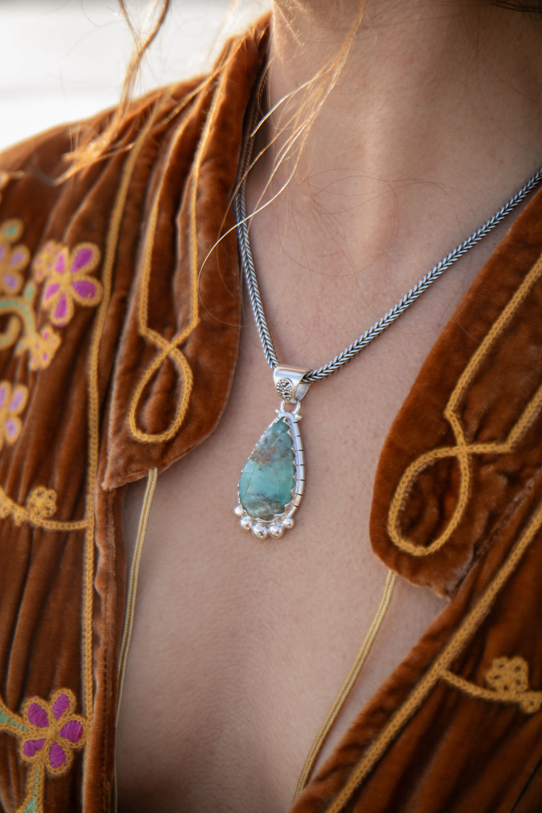 Woven Oxidised Sterling Silver Chain - 46cm