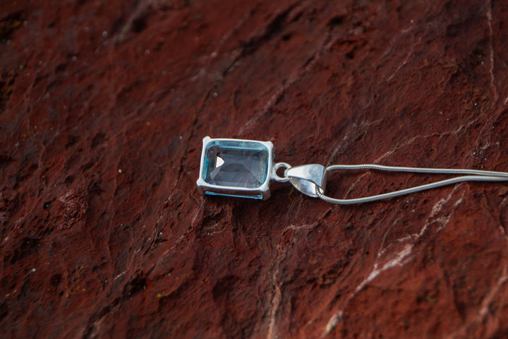 Blue Topaz Pendant in Sterling Ailver