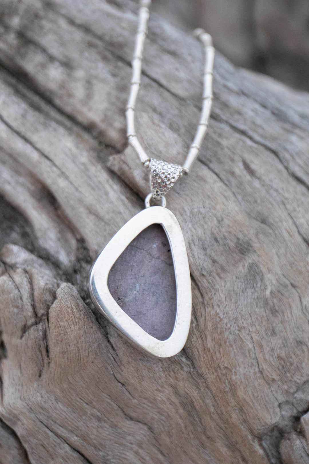 Cobalto Calcite Pendant in Thick Sterling Silver