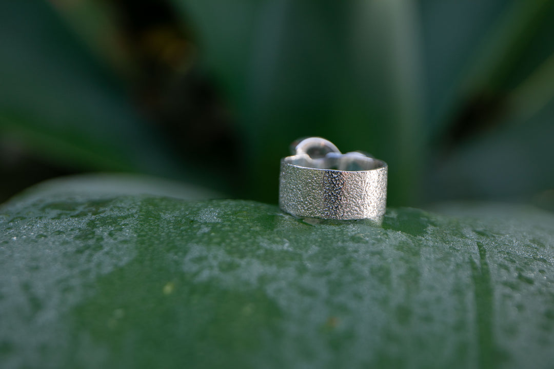 Raw Aquamarine, Herkimer Diamond and Rainbow Moonstone Ring - Size 9 US