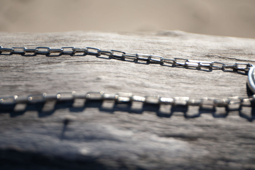 Silver Sheen Obsidian Pendant on Silver Link Chain