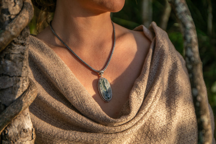 Ocean Jasper Pendant in Tribal Sterling Silver