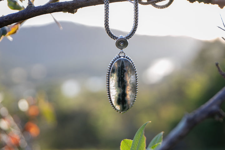 Ocean Jasper Pendant in Tribal Sterling Silver