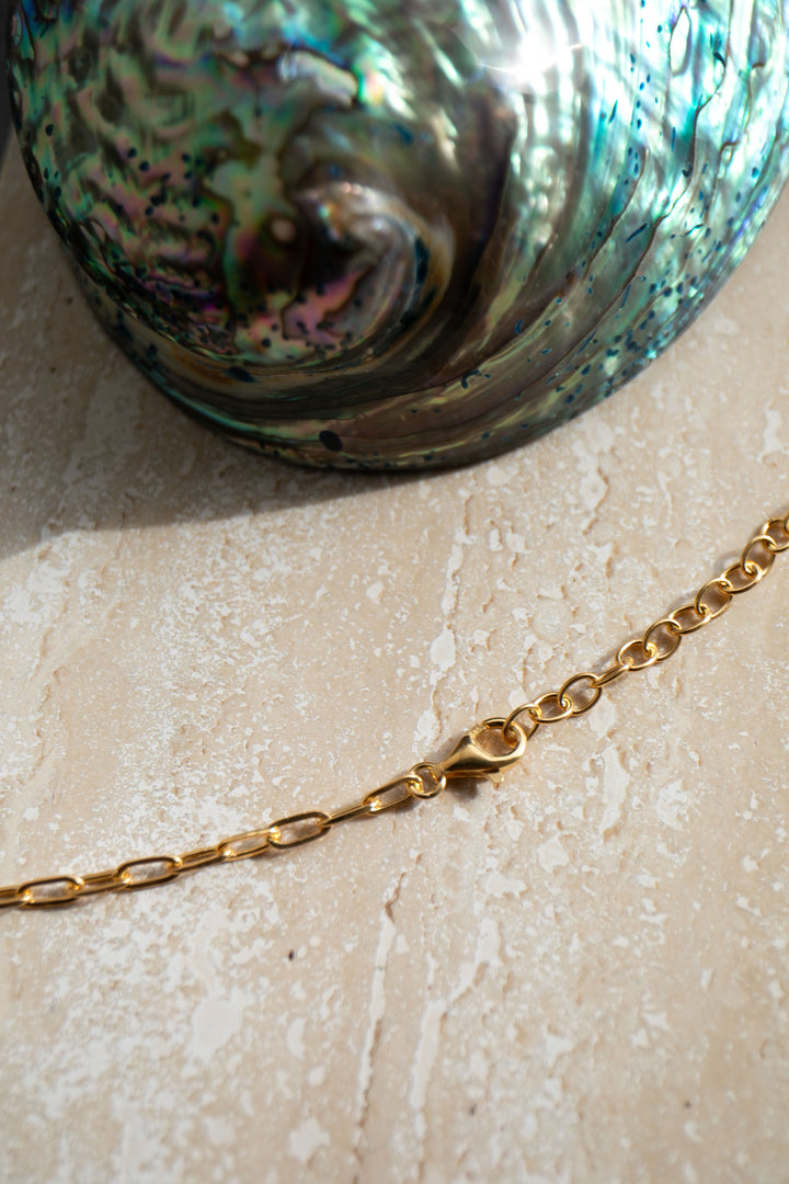 Statement Peruvian Opal Pendant Bezel set in Gold Plated Setting Link Chain