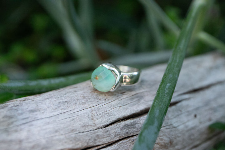 Peruvian Opal Ring set in Sterling Silver Setting - Size 7.5 US