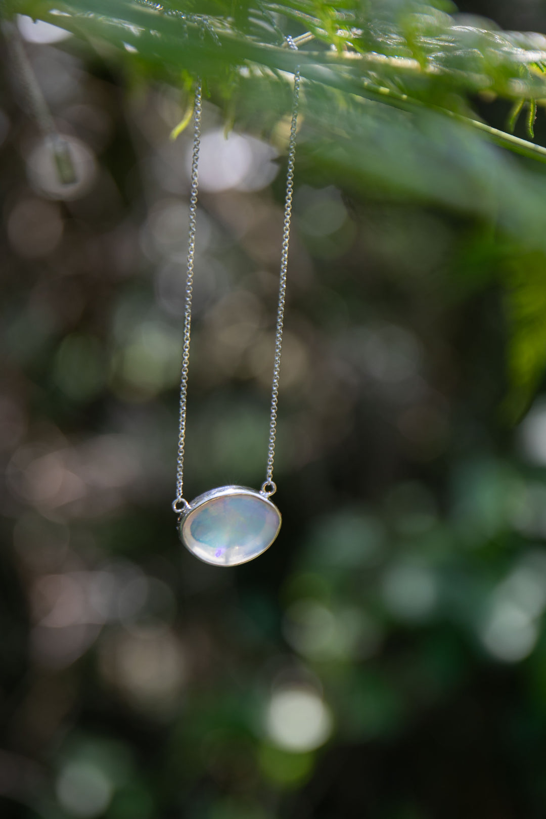 Stunning Ethiopian Opal Pendant set on Sterling Silver Chain