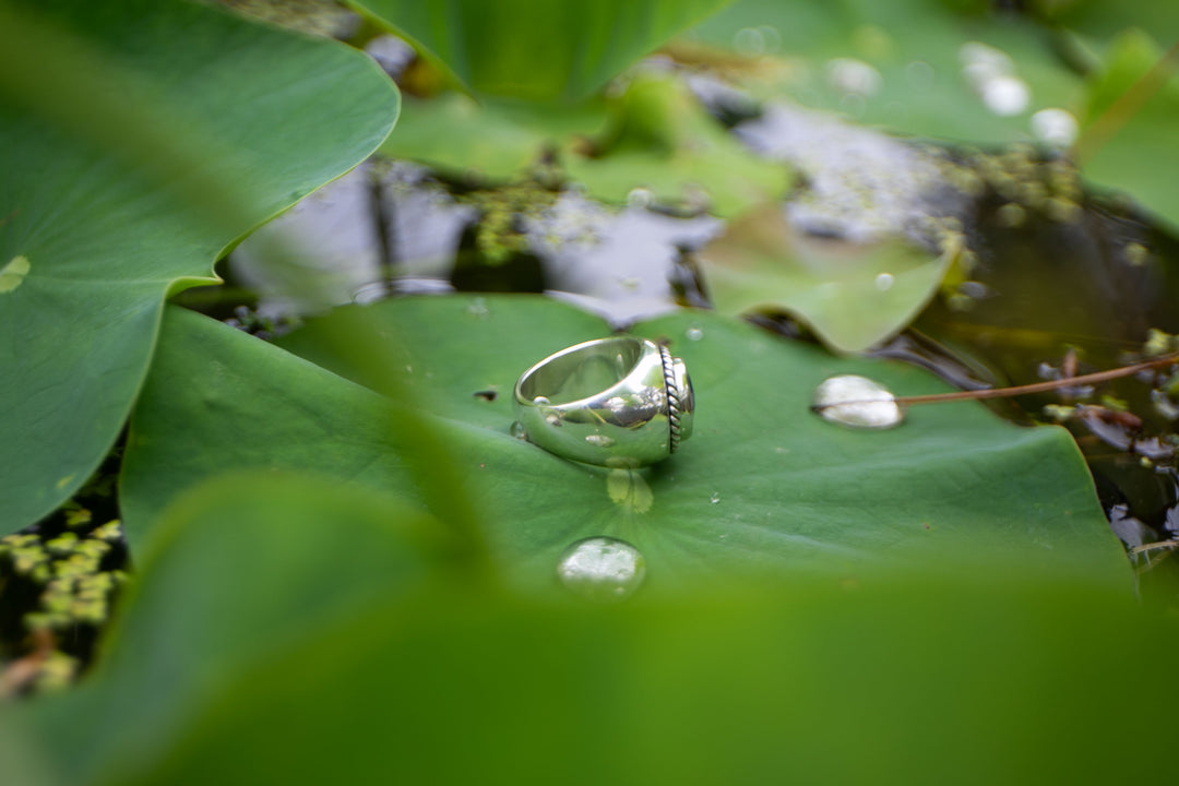 Lapis Lazuli Ring in Sterling Silver Signet Setting - Size 7 US