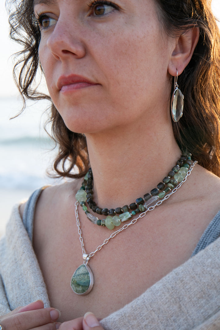 Faceted Labradorite and Thai Silver Necklace