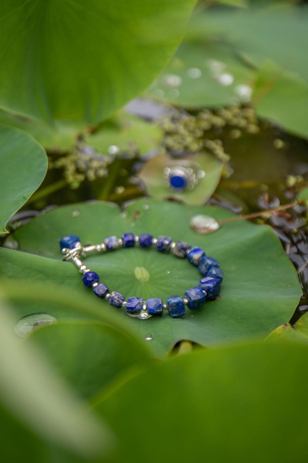 Lapis Lazuli Bracelet with Thai Hill Tribe Silver Beads and Clasp